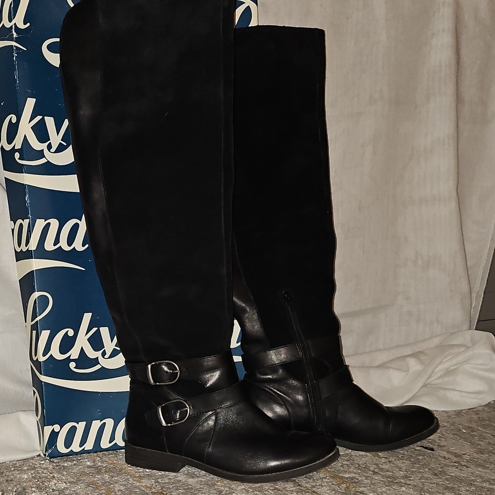 Lucky Brand Zosha Over the Knee Black Boots Size 8 - Picture 4 of 16